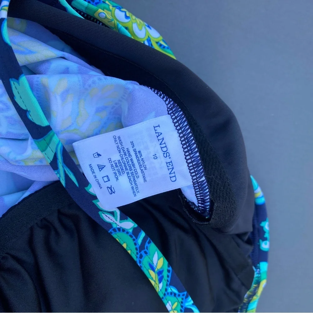 Lands' End Blue and Green Swimwear - Picture 3 of 5